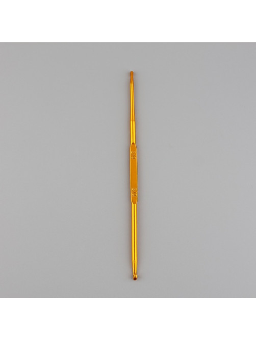 Крючок для вязания, двусторонний, d=2/3 мм, 13.5 см, цвет золотой