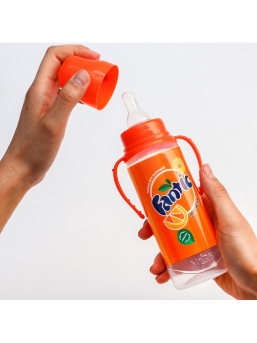 Бутылочка для кормления малыша M&B Fantic, классическое горло, с ручками, от 3 мес., 250 мл., цилиндр