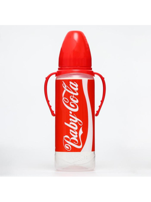 Бутылочка для кормления малыша M&B Baby Cola, классическое горло, с ручками, от 3 мес., 250 мл., цилиндр