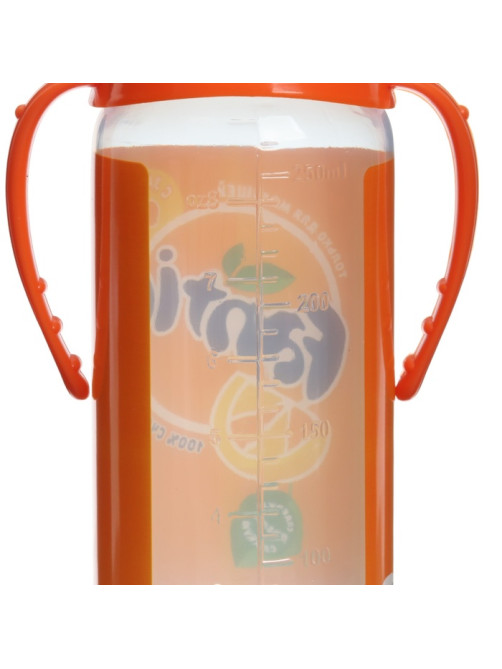 Бутылочка для кормления малыша M&B Fantic, классическое горло, с ручками, от 3 мес., 250 мл., цилиндр