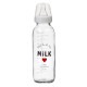 Бутылочка для кормления M&B Milk, классическое горло, от 3 мес., 250 мл., стеклянная