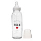 Бутылочка для кормления M&B Milk, классическое горло, от 3 мес., 250 мл., стеклянная