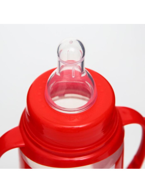 Бутылочка для кормления малыша M&B Baby Cola, классическое горло, с ручками, от 3 мес., 250 мл., цилиндр