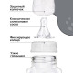 Бутылочка для кормления M&B «Люблю молоко», классическое горло, с ручками, от 0 мес., 150 мл., чёрный