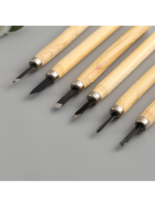 Ножи с деревянной ручкой 6 шт., 20.5×10 см