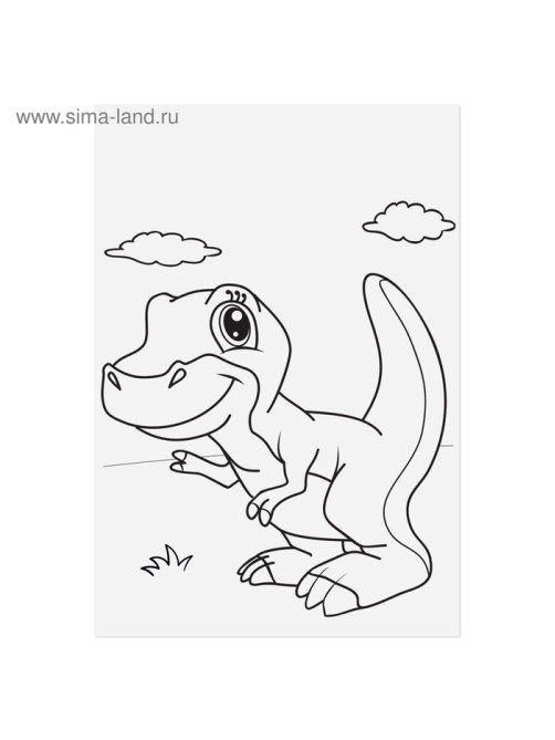 Наклейки детские «Динозавры», раскраска на обороте, 11×15.5 см
