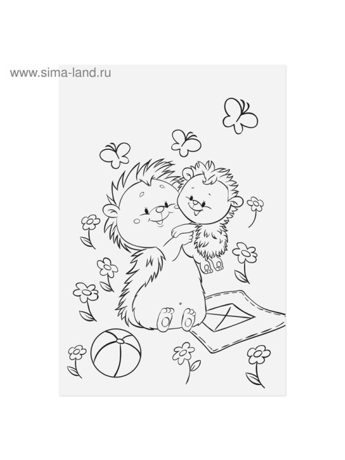 Наклейки детские бумажные «Лесные животные», c раскраской на обороте, 11×15.5 см