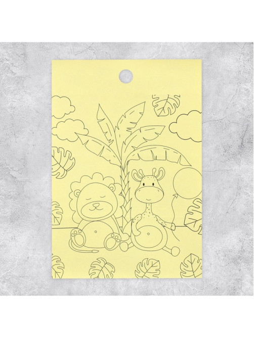 Наклейки детские «Джунгли», раскраска на обороте, 11×15.5 см