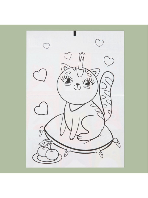 Наклейки детские «Котики», раскраска на обороте, 11×15.5 см