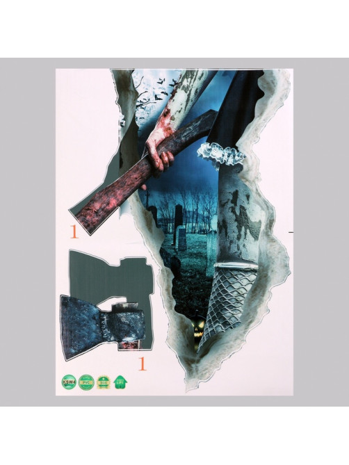 Интерьерная наклейка 3Д TAKE IT EASY «Хоррор топор», 55×40 см