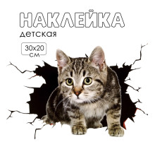 Наклейка интерьерная 3Д TAKE IT EASY «Котик», 30×20 см