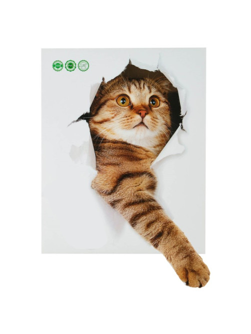 Интерьерная наклейка 3Д TAKE IT EASY «Кошка», на стену, 25×20 см, влагостойкая, ПВХ