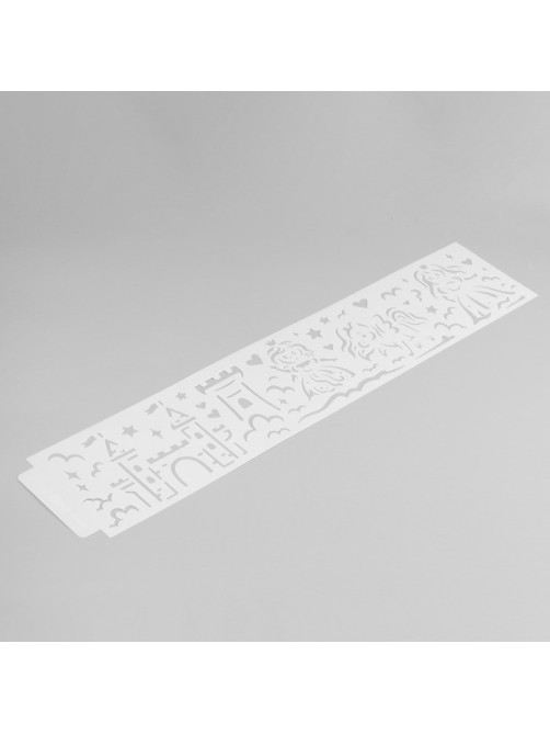 Трафарет бордюрный пластик «Принцессы и замок», 60×12 см