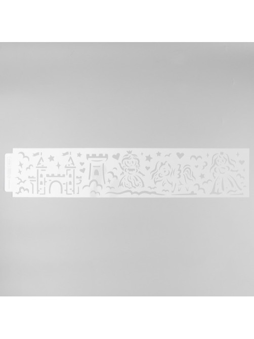 Трафарет бордюрный пластик «Принцессы и замок», 60×12 см