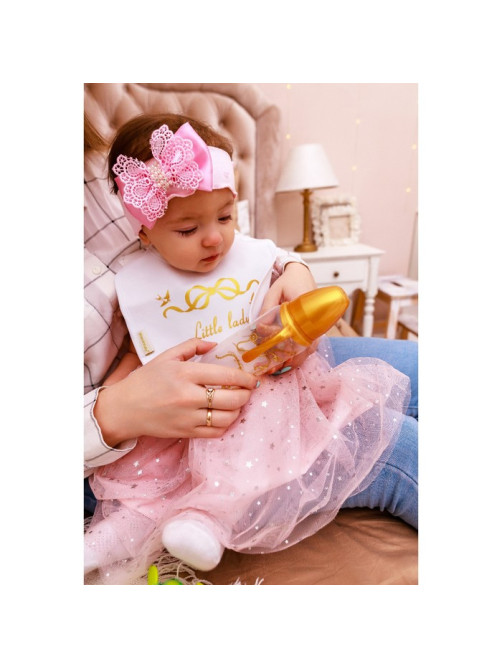 Нагрудник/слюнявчик для кормления «Little lady» на кнопке