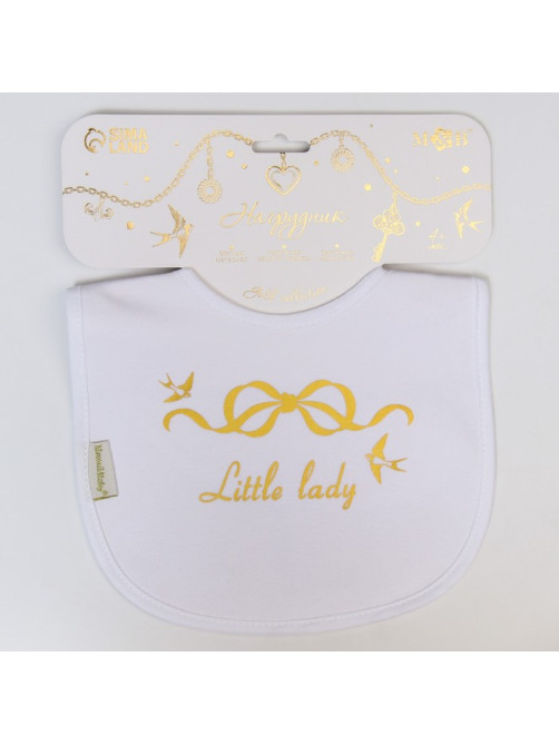 Нагрудник/слюнявчик для кормления «Little lady» на кнопке
