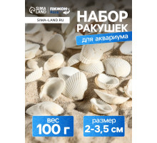 Набор ракушек, 2 - 3.5 см, 100 г