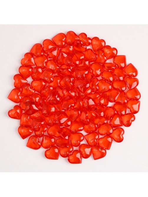 Сердечки пластиковые декоративные, 100 шт., 2×2 см