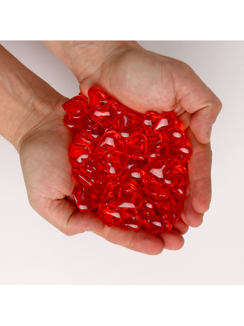 Сердечки пластиковые декоративные, 100 шт., 2×2 см