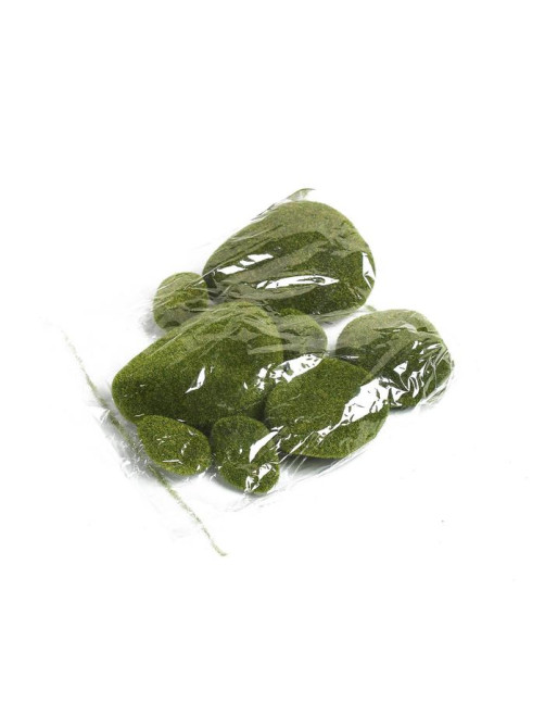 Мох искусственный, для декора, «Камни», набор 8 шт., тёмно-зелёный, Greengo