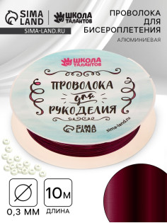 Проволока для творчества и бисероплетения, d=0.3 мм, 10 м, фиолетовый