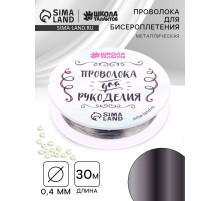 Проволока для творчества и бисероплетения, d=0.4 мм, 30 м, серебряный