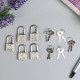 Замочек с ключиком для шкатулки, металл, под серебро, 3.3×1.9 см