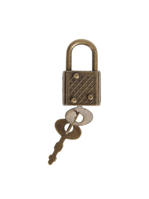 Замочек с ключиком для шкатулки, металл, набор 5 шт., бронза, 3.1×1.7 см