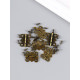 Петля для шкатулки (ключницы), металл, фигурная, под бронзу, набор 6 шт., 1.5×2.1 см