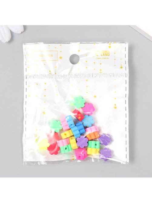 Бусины для творчества PVC «Яркие цветочки», набор 25 шт., 0.5×0.9×0.9 см