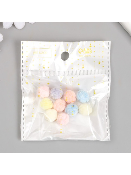 Бусина для творчества бархатное напыление «Роза. Нежные оттенки», 1.2×1.2×1.2 см