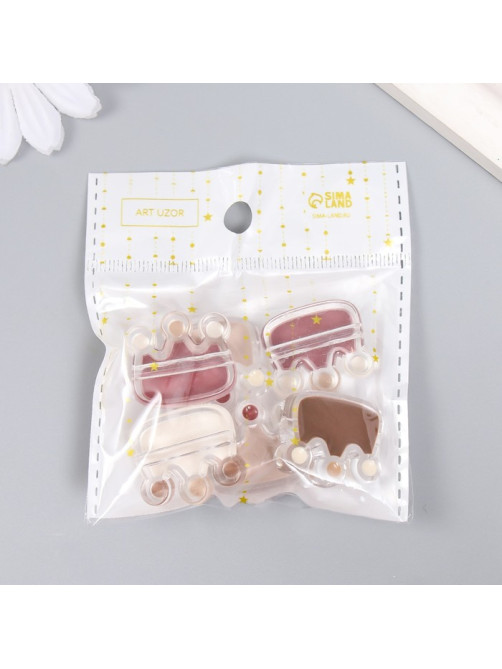 Бусина пластик «Кофейный аромат. Корона», глянец, 2.2×2.5×0.9 см, МИКС