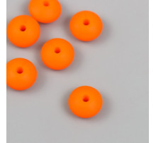 Бусина силикон «Сплющенная», оранжево-красная, d=1.2 см