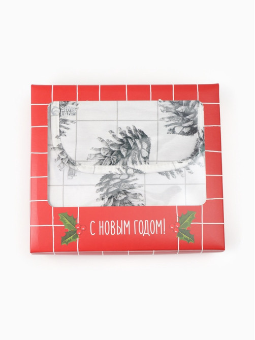 Набор подарочный новогодний «Этель» Merry Christmas: полотенце 40×73 см, прихватка 19×19 см, фартук 60×70 см