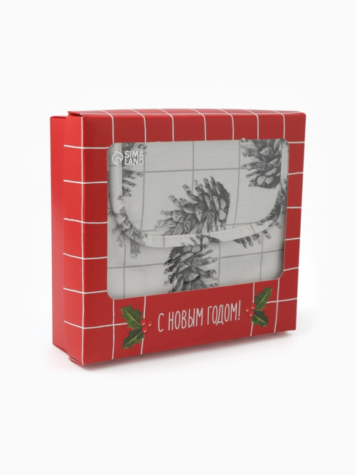 Набор подарочный новогодний «Этель» Merry Christmas: полотенце 40×73 см, прихватка 19×19 см, фартук 60×70 см