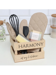 Кухонный набор «Этель» Harmony: варежка-прихватка, прихватка, лопатка, венчик, губка