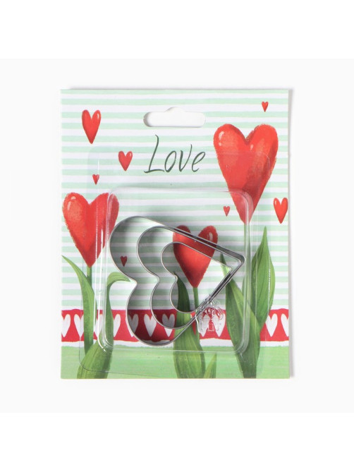 Кухонный набор «Этель» Love: полотенце, 40×73 см, саржа 190 г/м², формочки для печенья