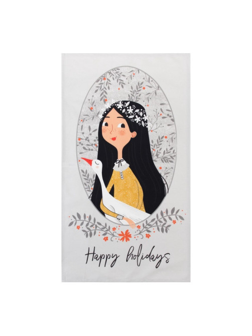Полотенце кухонное «Этель» Happy holidays, 40×73 см, серое
