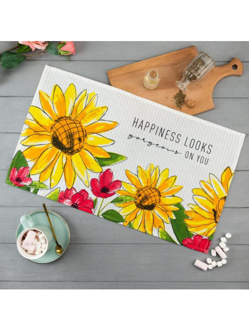 Полотенце кухонное Доляна Happiness looks 35×60 см, 100% хлопок, 160 г/м²