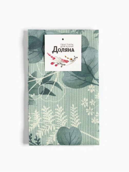 Кухонное полотенце «Доляна. Лесная прохлада», 33×60 см, 50% хлопок, 50% п/э, рогожка 158 г/м²