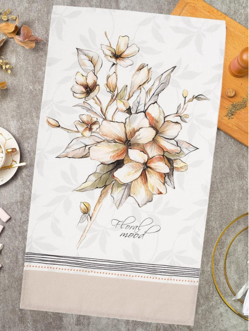 Полотенце «Этель» Floral mood, 40×73 см, 100% хлопок, репс 210 г/м²