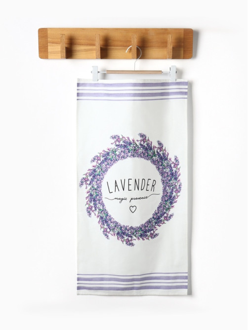 Полотенце «Этель» Lavender, белое, фиолетовое, 40×73 см
