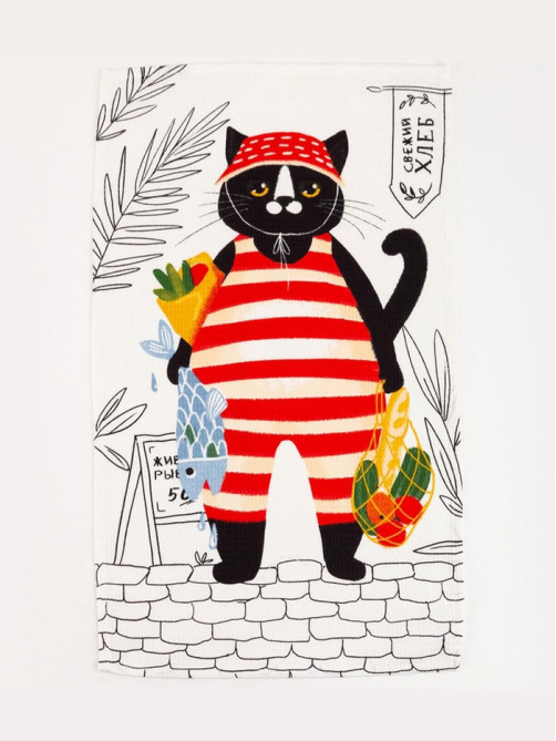 Набор кухонных полотенец «Доляна» Happiness, 35×60 см - 4 шт., 100% хлопок