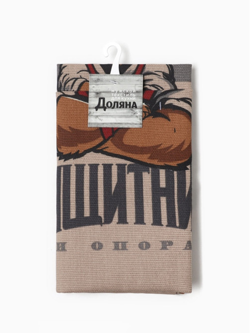 Набор полотенец кухонных «Доляна. Настоящий защитник», 35×60 см - 2 шт., рогожка, хлопок 100%, 160 г/м²