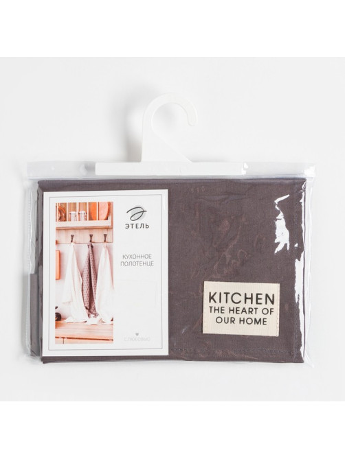 Полотенце кухонное «Этель» Kitchen, 40×73 см, хлопок 100%, саржа 220 г/м², коричневое