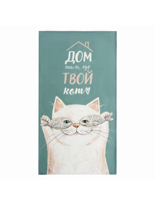 Полотенце «Этель. Кот», 40×73 см, 100% хлопок, саржа 190 г/м²