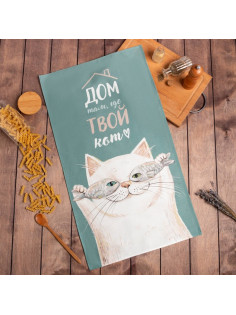 Полотенце «Этель. Кот», 40×73 см, 100% хлопок, саржа 190 г/м²