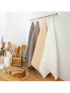 Полотенце кухонное SL HOME Linen, белое, однотонное, 38×65 см
