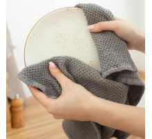 Полотенце кухонное SL HOME Linen, серое, однотонное, 38×65 см