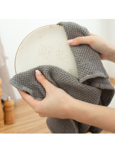 Полотенце кухонное SL HOME Linen, серое, однотонное, 38×65 см